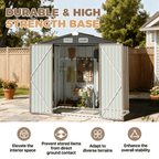 BaPiPro 6.2x4 FT Outdoor Storage Shed with Integrated Base - Heavy-Duty Metal Garden Tool Shed with Vents & Secure Locking Doors, Stable Frame