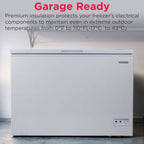 Frigidaire 10 Cu. ft. Chest Freezer, White Garage Ready Deep Freezer for Basement, Kitchen, Bulk Food Storage