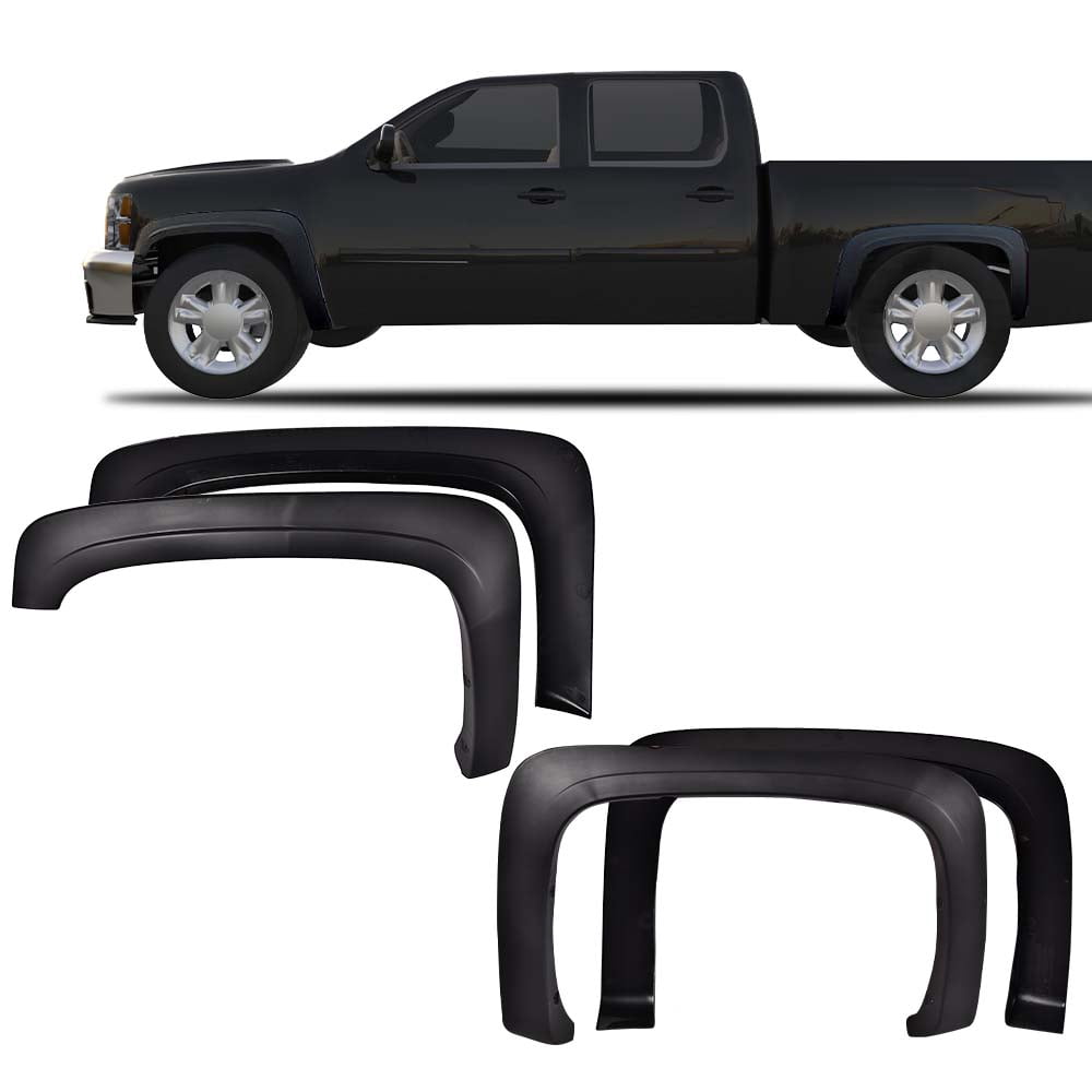 Factory Style Fender Flares Black Fit for Chevy Silverado 1500/2500HD/3500HD 2007-2013