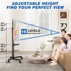 RTVR Modern Rolling TV Cart Stand on Wheels for 32-85 inch TVs, Black Swivel Mount Mobile Base Stand up to 150 lbs