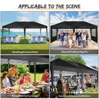 SANOPY 10' x 20' Pop Up Canopy Tent with Air Vent, Removable Sidewalls & Reflective Strips, Outdoor Instant Shelter Gazebo for Party, Camping, Beach