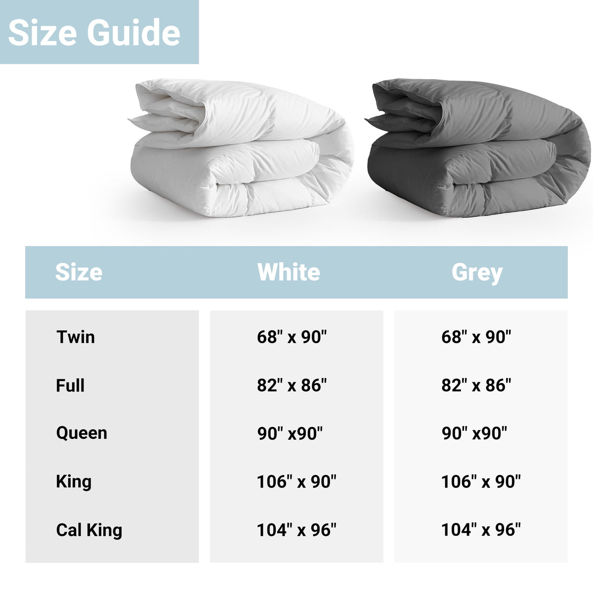 Yalamila Down Comforter Twin Size, 100% Cotton Ultra Soft Duvet Insert for All Season, Hotel Luxury Breathable Goose Feather Down Fiber Bedding