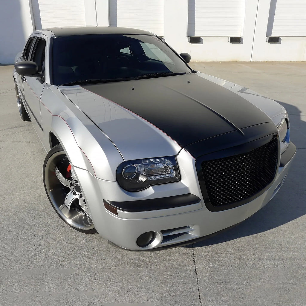 Spec-D Tuning Black LED Strip Projector Headlight Assembly Pair - 2005-2010 Chrysler 300C AWD HEMI SRT-8