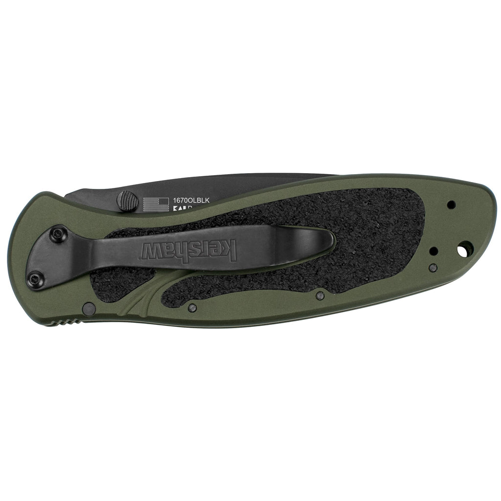 Kershaw Blur Olive and Black Pocket Knife, 3.4" Blade with Assisted Opening