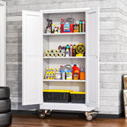 Erosoei 61"H Metal Garage Storage Cabinet with Wheels, Tool Storage Cabinet with 3 Adjustable Shelves