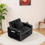 Convertible Sleeper Chair With USB And Type-C Ports - Black Or Grey