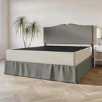 CraftPorch Solid Wood Box Spring Foundation, 8-Inch Low-Profile Base With 10 Wooden Slats, Warm Grey