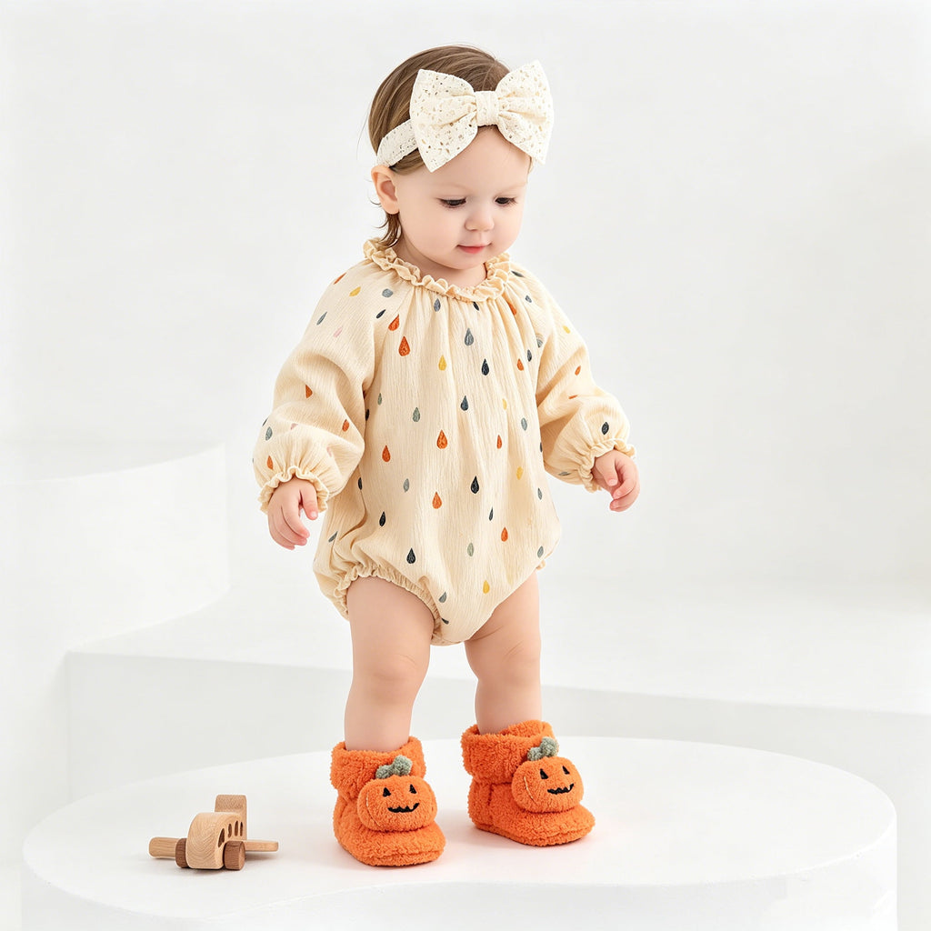 Ecetana Baby Fuzzy Bootie Slippers Halloween Cozy Sock Shoes Soft Infant Shoes Warm Fleece Slippers for Toddlers