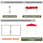 Ozark Trail 4' x 6' Red Straight Leg Instant Pop-up Outdoor Canopy