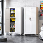 Erosoei 61"H Metal Garage Storage Cabinet with Wheels, Tool Storage Cabinet with 3 Adjustable Shelves
