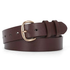WHIPPY Women Leather Belt for Jeans Pants Ladies Leather Belts with Black Buckle