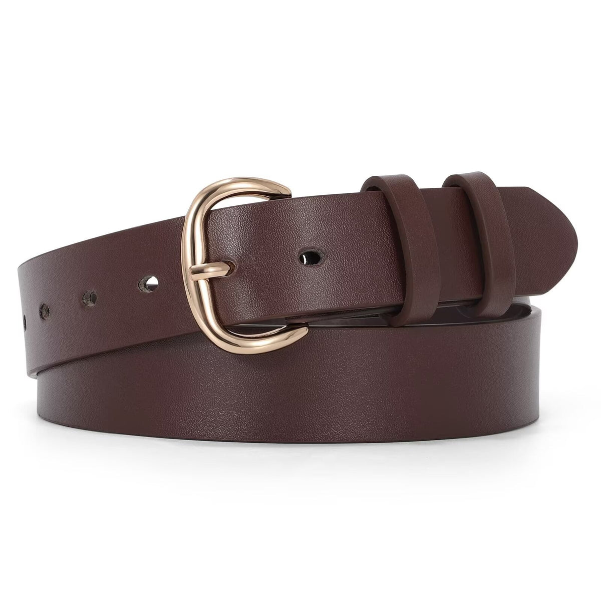 WHIPPY Women Leather Belt for Jeans Pants Ladies Leather Belts with Black Buckle