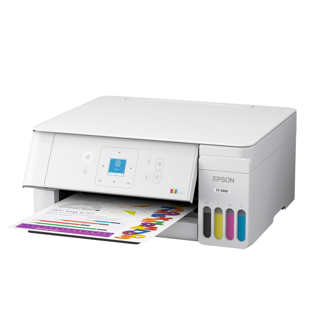 Epson EcoTank ET-2903 Wireless All-in-One Color Supertank Printer with up to 3 Years of Ink, Refillable Tanks, Perfect for Home, 11 PPM, 1.44" Color
