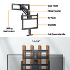 Fireplace Pull Down TV Mount over Fireplace with Height Adjust for Most 43" - 80" TVs, Max VESA 600x400mm, up to 80lbs, above Fireplaces TV Mount