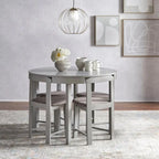 Tobey Harrisburg 5-Piece Round Dining Set, Table 29.6H x 41.3W x 41.3D, Chair 28.75H x 16.5W x 16.5D