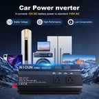 6000W Car Power Inverter DC 12V To 110V AC with Dual Outlets and USB Charger, High-Capacity Power Converter for Vehicles Trucks Camping and Outdoor