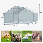 Ktaxon Chicken Coop,13' x 10' Chicken Cage House Metal Hen Run House Waterproof Rabbits Habitat Cage