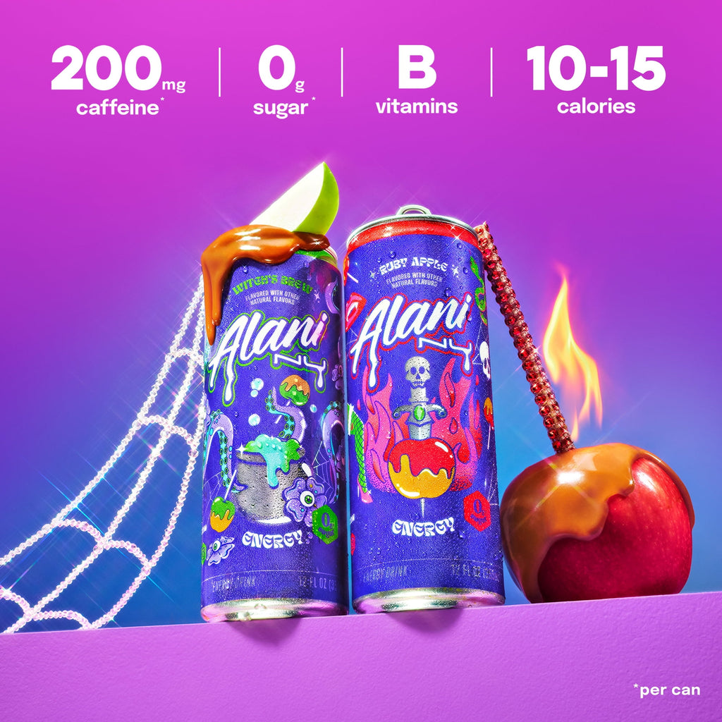 Alani Nu Sugar Free Energy Drink, Witch's Brew Potion Pack, 12 fl oz, 12 Pack, Cans