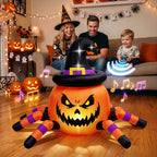 Firstness 2.4GHz Remote Control Car Halloween Inflatable Pumpkin Spider Blow ups Rc Car 360° Rotation, 3 Music and LED Lights, Aged 3+