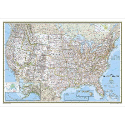 National Geographic United States Classic Wall Map, Laminated, 43.5 x 30.5 in