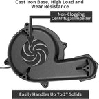 LANCHEZ 1.5 HP Submersible Cast Iron Sewage/Effluent Pump, 4300 GPH Heavy Duty Sump Pump with Piggy Back Tether Float Switch, Idea for Basement