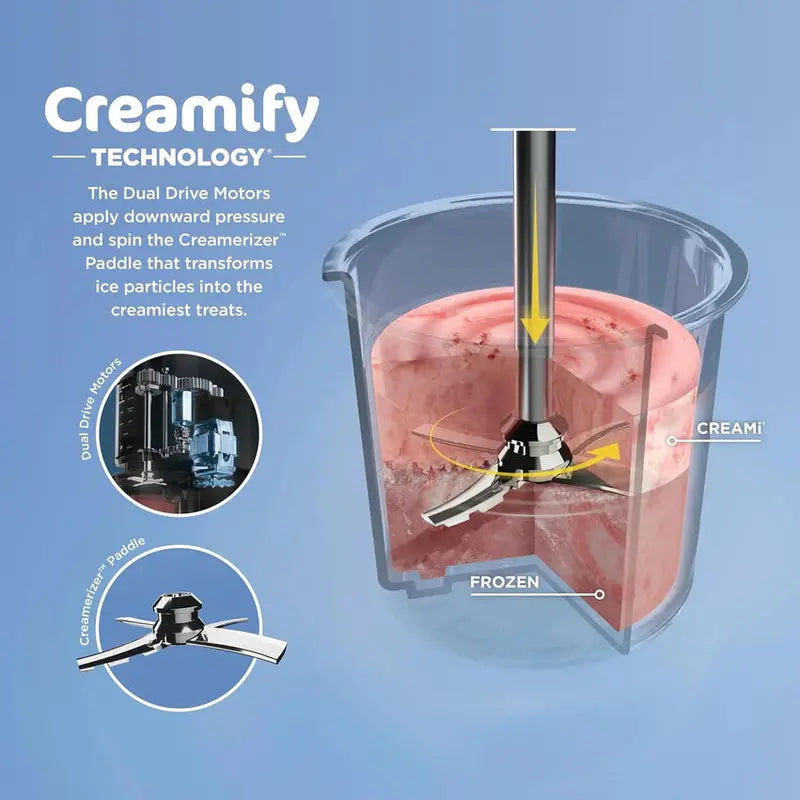 Ninja CREAMi Ice Cream Maker, 7 One-Touch Programs, 2 16-oz Pints, Silver - NC301