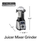 Hamilton Beach Professional Juicer Mixer Grinder 2.2 HP 120V With 3 Stainless Steel Jars, 1.5 Liters - 58770