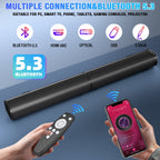 Sound Bar for Smart TV, 100W Bluetooth 5.3 Soundbar, 2-in-1 Detachable Sound Bar for TV, ARC/Optical/AUX, Surround Sound System for TV, Home Theater