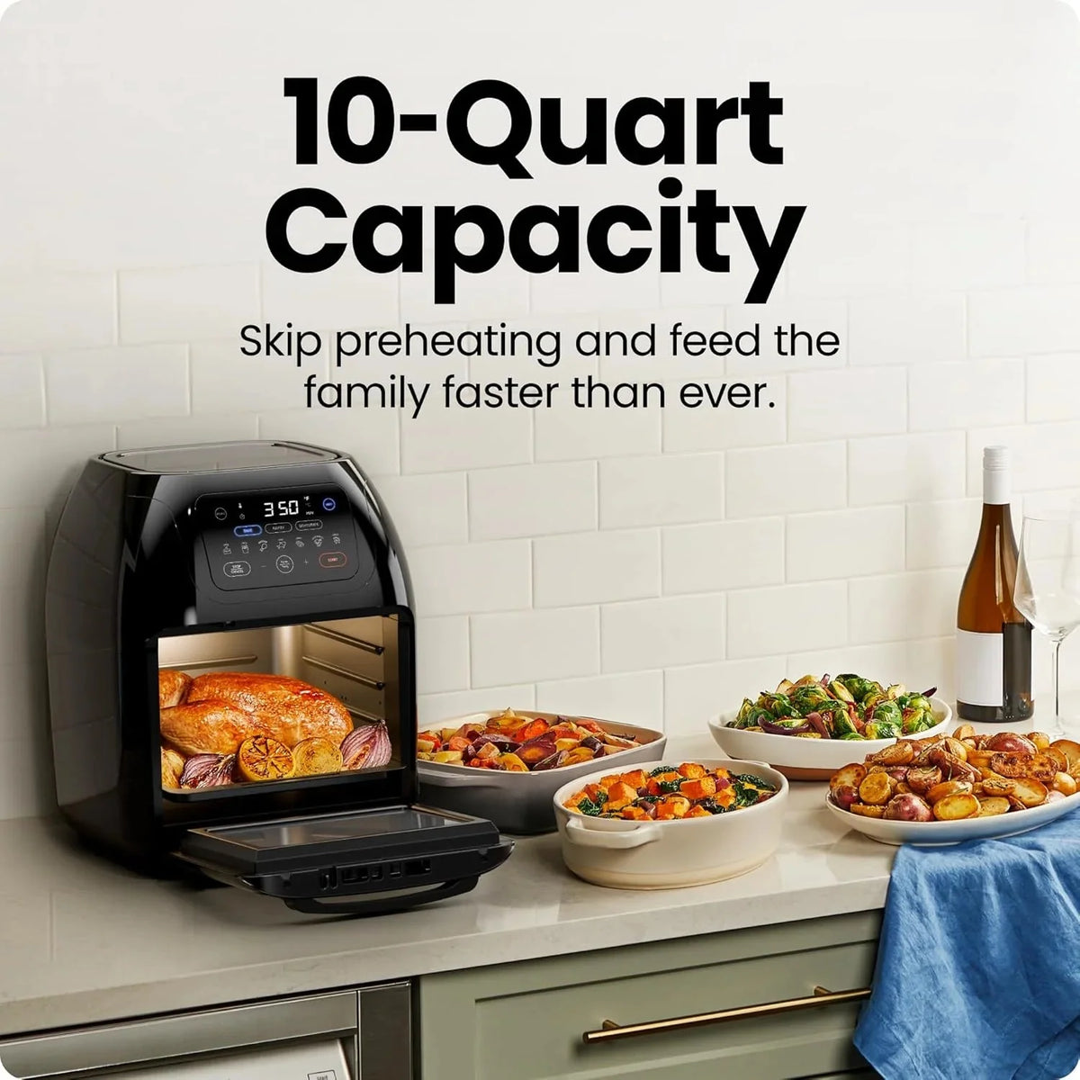 Chefman Digital Air Fryer With Rotisserie, 10 Qt, 17 Presets - CRJ38-10-RDO-V2