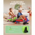 FanttikRide 12V N7 Pro Electric Wiggle Car with Pedal, 2-in-1 Kids Ride On Toy, Rechargeable Battery, 2-Speed, Anti-Rollover, Flashing Wheels
