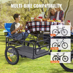 VEVOR Bike Cargo Trailer, 160 lbs Load Capacity, Heavy-Duty Bicycle Wagon Cart, Foldable Compact Storage & Quick Release with Universal Hitch, 16"