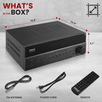 Pyle 5.2 Channel Hi-Fi Home Theater Receiver - 1000W MAX Wireless BT Surround Sound Stereo Amplifier System with 4k Ultra HD Support, MP3/USB/DAC
