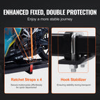 KFFKFF Steel Motorcycle Carrier, 600 LBS Capacity, Includes Ramp, Tie-Down Straps & Stabilizer, Fits 2" Hitch Receivers on Cars & Trucks