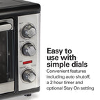 Hamilton Beach Countertop Toaster Oven with Convection & Rotisserie, Extra Large Capacity, Black