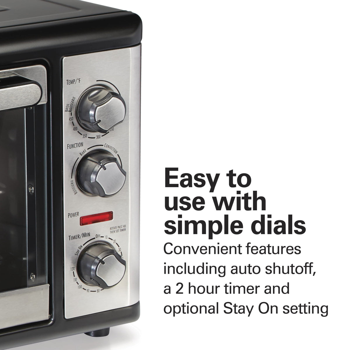 Hamilton Beach Countertop Toaster Oven with Convection & Rotisserie, Extra Large Capacity, Black
