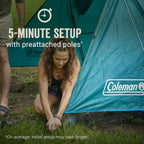 Coleman Skydome™ 4-Person Camping Tent with Full-Fly Vestibule, Evergreen