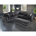 Modular L-Shaped Sectional Sofa, 6-Piece Corduroy Upholstered Configuration
