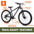 Ozark Trail Timber 27.5 in Mountain Bike, Small Frame, Fits Riders 5 ft 0 in-5 ft 6 in, Black, Adult, Unisex