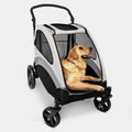 Poloma Foldable Dual-Pet Stroller, Gray, 120lbs - GS-307Z