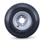 ROADGUIDER Golf Cart Tire Wheel Assembly 18X8.5-8 4-Ply /w 4 Lugs on 4" PCD Silver Rim Installed