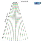 AYktou Christmas Tree Lights 6.56ft 16 Lines LED Waterfall Lights Waterproof Xmas Tree Topper Lights with Remote and USB Powered Christmas Lights for Halloween Xmas Year Holiday