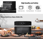 Beelicious 32QT Air Fryer Toaster Oven With Rotisserie And Dehydrator, 6 Accessories, 1800W, Black