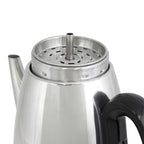 West Bend Classic 12-Cup Coffee Percolator, Cordless Serving, Ready-to-Serve Light, Stainless Steel, in Silver (54159)