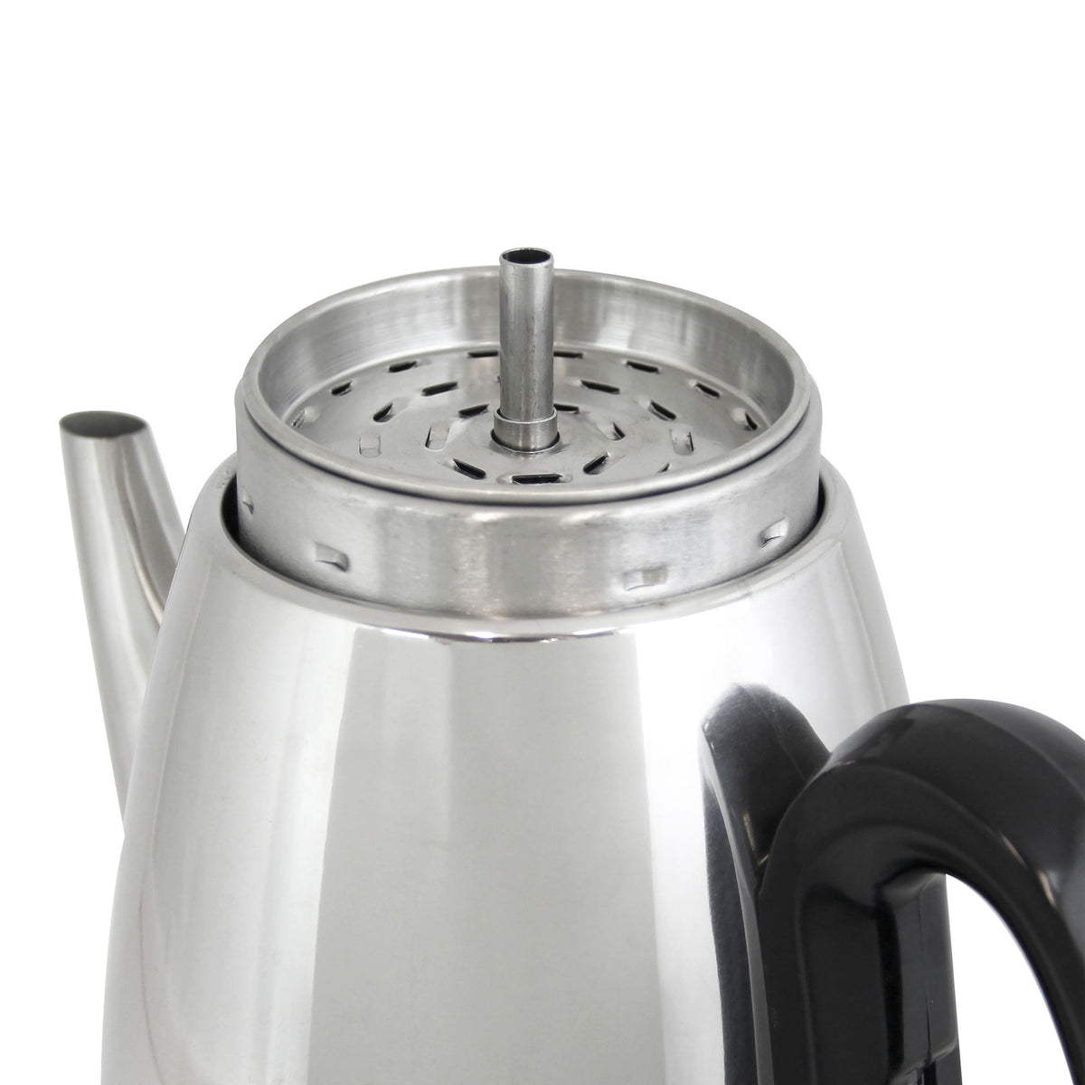 West Bend Classic 12-Cup Coffee Percolator, Cordless Serving, Ready-to-Serve Light, Stainless Steel, in Silver (54159)
