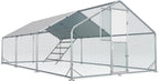 Metal Chicken Run With Feeding Door, Anti-UV Cover And Perch - 6-5x10-ft, 13x10-ft, 20x10-ft Or 26x10-ft