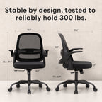 TMV Ergonomic Mesh Office Chair - High Back Gaming Desk Chair, Computer Chair with Lumbar Support & Wheels, Modern Vanity Chair for Home Office