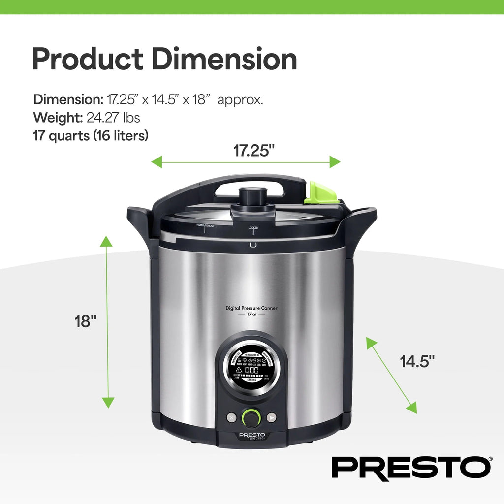 Presto 17 Qt Stainless Steel Electric Pressure Canner, Silver - 02152