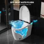 Smart Toilet with Heated Seat & Auto Flushing, Slow Close, Night Light, Remote Control, Water-Saving Siphon Dual Flush, Emergency Flush, UL Certified