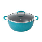 38-Piece Teal Cookware Set With Floral Design