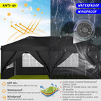 SANOPY 10' x 20' Pop Up Canopy Tent with Air Vent, Removable Sidewalls & Reflective Strips, Outdoor Instant Shelter Gazebo for Party, Camping, Beach